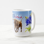 Ikonisches Texas auf hellblau, Tasse (VorderseiteRechts)