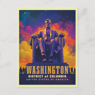 Ikonisches Washington D.C. mit Lincoln Memorial Postkarte