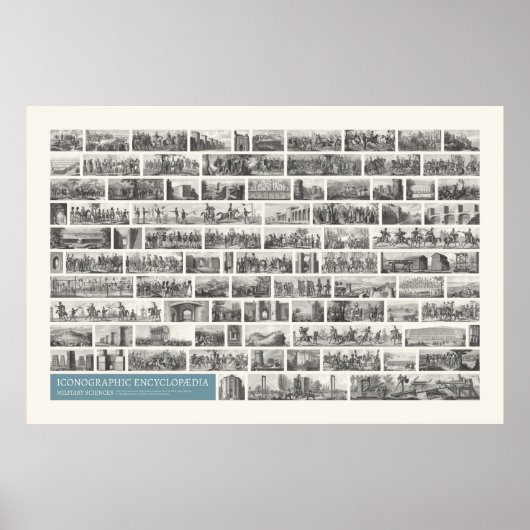 Ikonographie - Szenen der Militärwissenschaften Poster (Vorne)