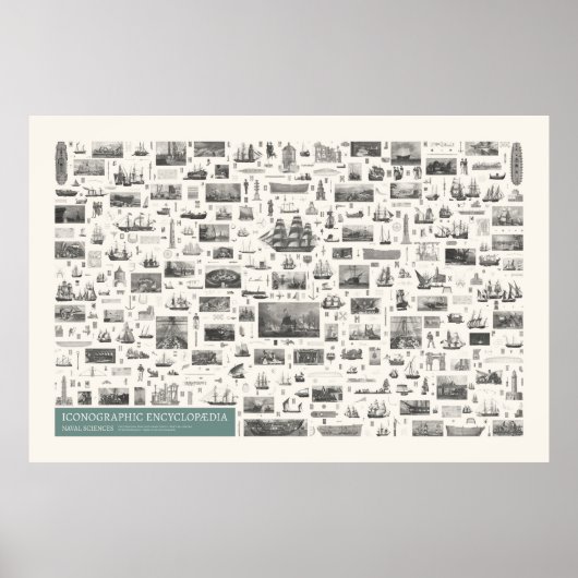 Ikonographie - Zahlen über die Meereswissenschafte Poster (Vorne)