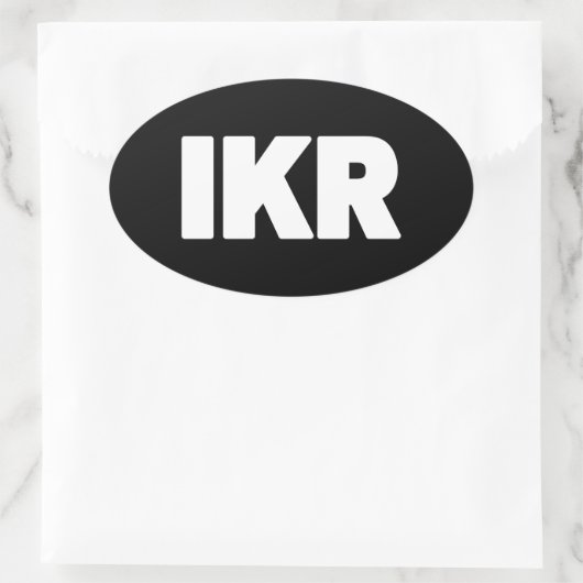 IKR | Text Slang Oval Sticker (Tasche)