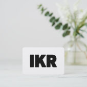 IKR | Text Slang Visitenkarte (Stehend Vorderseite)