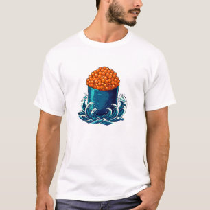 Ikura Gunkan Maki Sushi Japanische Ozeanwellen-Kun T-Shirt