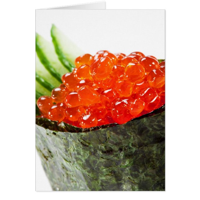 Ikura (Lachs Roe) Gunkan Maki Sushi (Vorne)