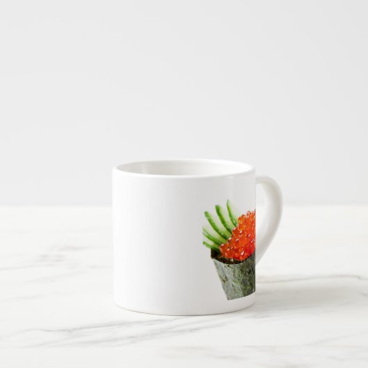 Ikura (Lachsrogen) Gunkan Maki Sushi Espressotasse (Vorderseite Rechts)