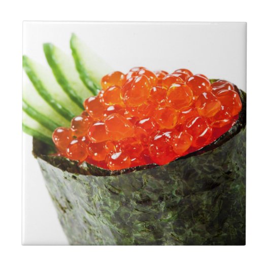 Ikura (Lachsrogen) Gunkan Maki Sushi Fliese (Vorderseite)