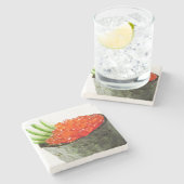 Ikura (Lachsrogen) Gunkan Maki Sushi Steinuntersetzer (Seitenansicht)