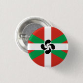 Ikurriña mit Lauburu-Symbol Button (Vorne & Hinten)
