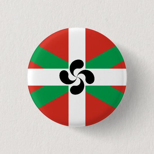 Ikurriña mit Lauburu-Symbol Button (Vorderseite)