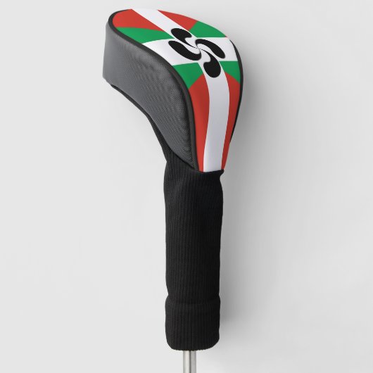 Ikurrina mit Lauburu-Symbol Golf Headcover (angewinkelt)
