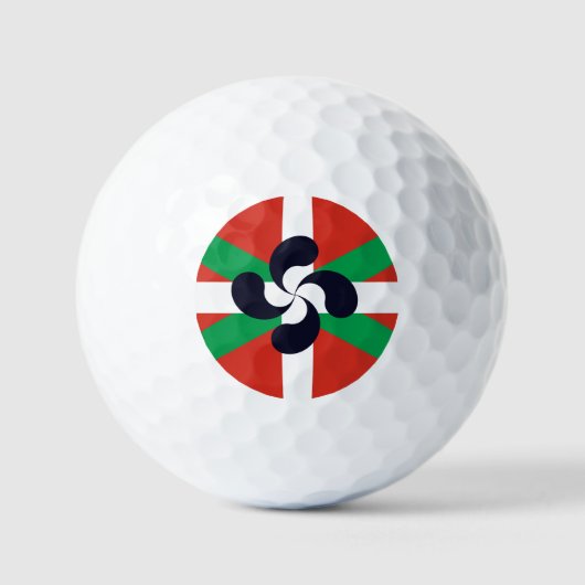 Ikurrina mit Lauburu-Symbol Golfball (Vorderseite)