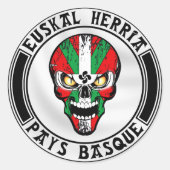 Ikurriña skull runder aufkleber (Vorderseite)