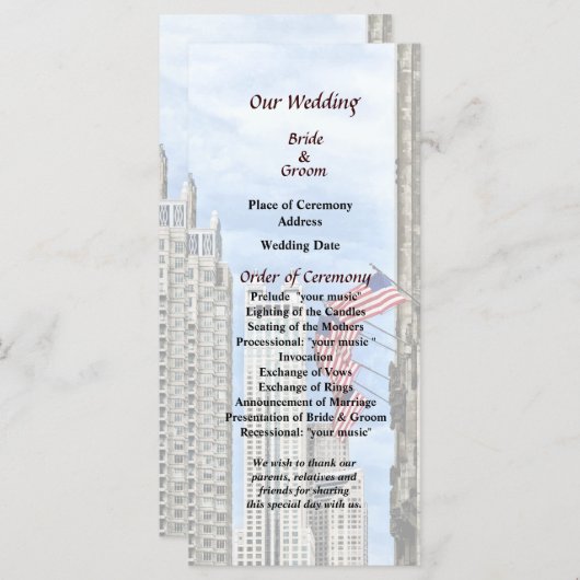 Il - Flaggen entlang Michigan Ave Chicago Programm (Vorne/Hinten)