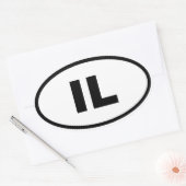 IL Illinois Ovaler Aufkleber (Umschlag)