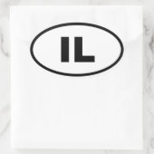 IL Illinois Ovaler Aufkleber (Tasche)