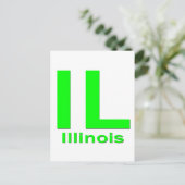 IL Illinois schlicht grün Postkarte (Stehend Vorderseite)
