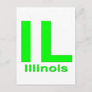 IL Illinois schlicht grün Postkarte