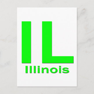 IL Illinois schlicht grün Postkarte