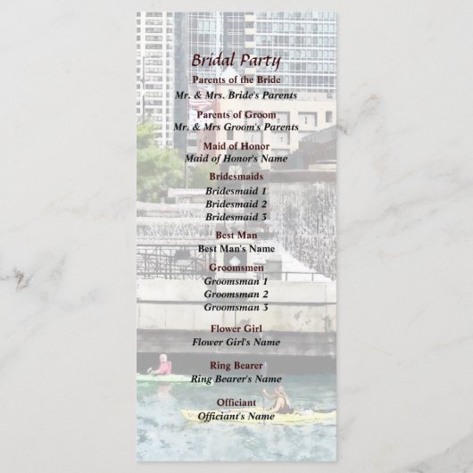 IL - Kajakfahren am Chicago River Wedding Program Programm (Rückseite)
