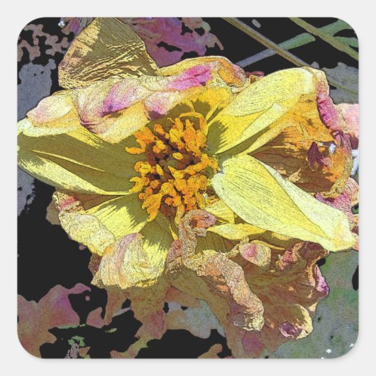 "il passaggio di fiori" quadratischer aufkleber (Vorderseite)