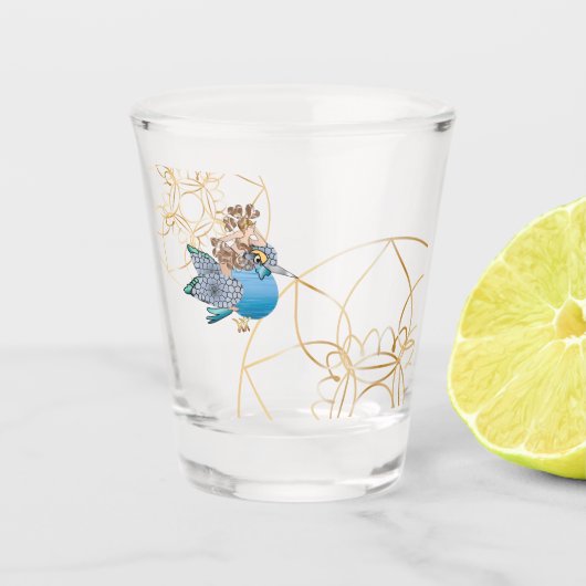 Il pesce che amava l'uccellino schnapsglas (Vorderseite)