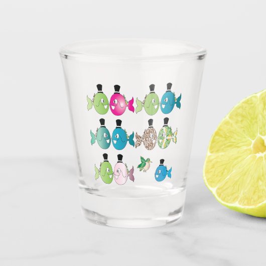 Il pesce che amava l'uccellino schnapsglas (Vorderseite)