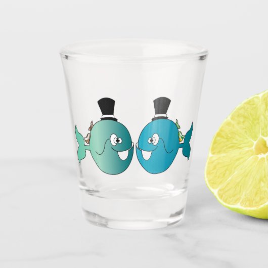 Il pesce che amava l'uccellino schnapsglas (Vorderseite)