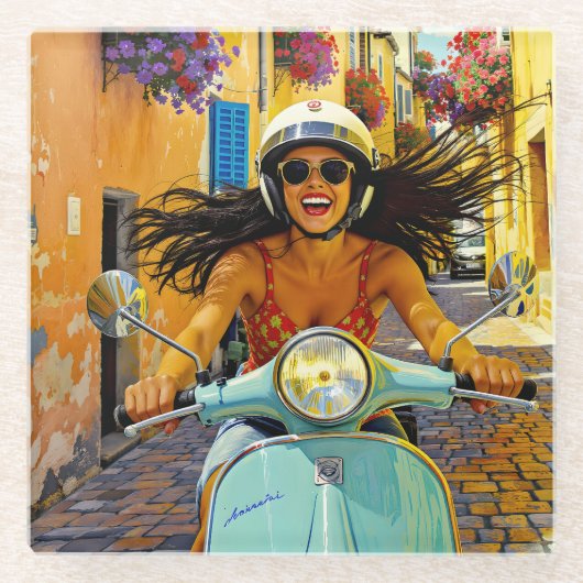 „Il riso del vento“ (Das Lachen des Windes) Glasuntersetzer (Vorderseite)