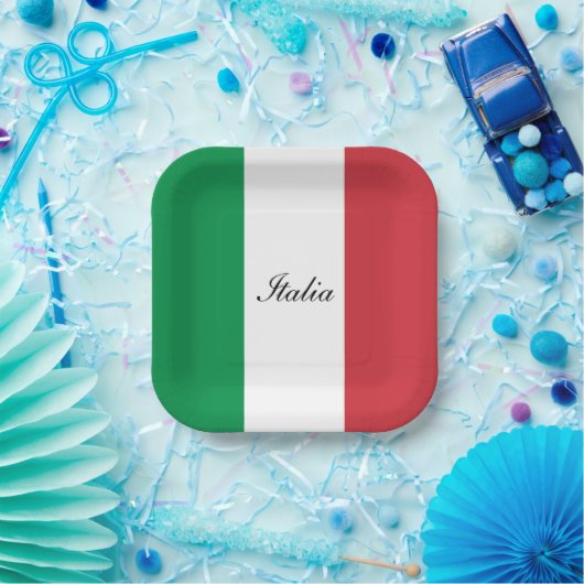 Il Tricolore - Die Flagge Italiens Pappteller (Party)