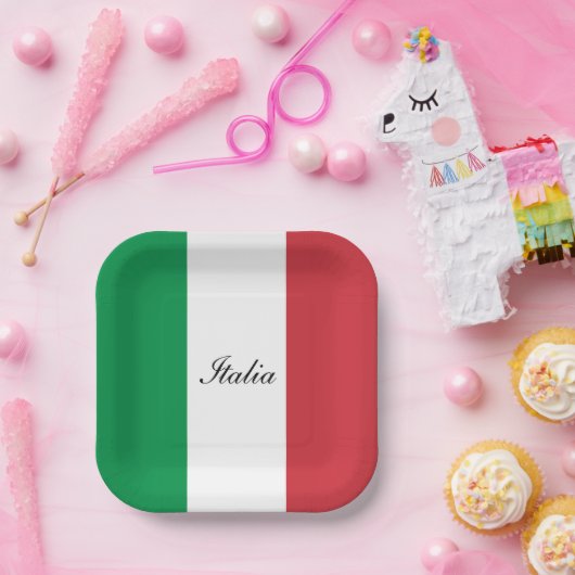 Il Tricolore - Die Flagge Italiens Pappteller (Party)