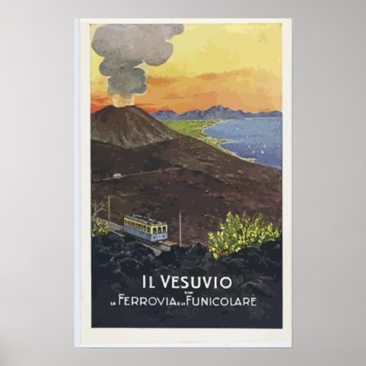 Il Vesuvio Ferrovia Funicolare, Vintag Poster (Vorne)