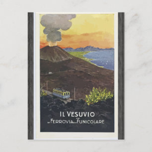 Il Vesuvio Ferrovia Funicolare, Vintage Postkarte