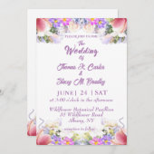 ilac Wildblume Romantische Hochzeitseinladungen Save The Date (Vorne/Hinten)