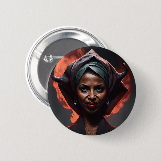 Ilan Omar zeigt ihre bösen Hörner Button (Vorne & Hinten)