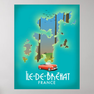 Île-de-Bréhat, französisches Vintages Reiseplakat Poster