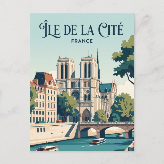 Île de la Cité Frankreich Postkarte (Vorderseite)