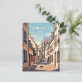 Île de la Cité Frankreich Postkarte (Stehend Vorderseite)