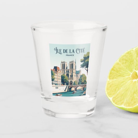 Île de la Cité Frankreich Schnapsglas (Vorderseite)