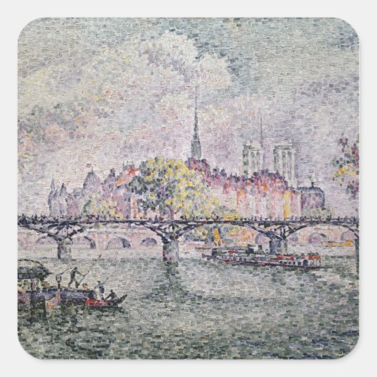 Ile de la Cite, Paris, 1912 Quadratischer Aufkleber (Vorderseite)