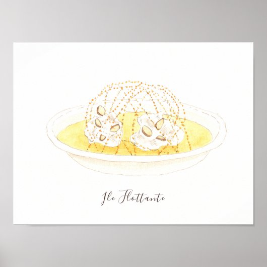 Ile Flottante Wasserfarbe Poster (Vorne)