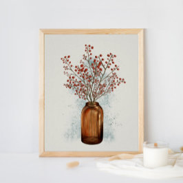 Ilex Berries in einem Vase-Poster Poster