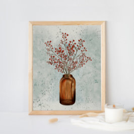 Ilex Berries in einem Vase-Poster Poster