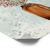 Ilex Berries in einem Vase-Poster Poster (Ecke)