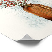Ilex Berries in einem Vase-Poster Poster (Ecke)