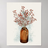 Ilex Berries in einem Vase-Poster Poster (Vorne)