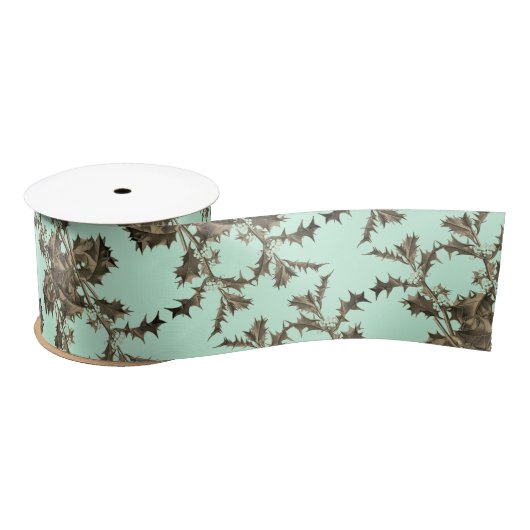 Ilex – Holly – Christdorn – Muster Verzierung Satinband (Spule)