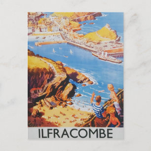 Ilfracombe Vintages Zugplakat Postkarte