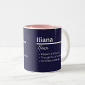 Iliana Personalized Name Coffee Mug Zweifarbige Tasse (VorderseiteRechts)