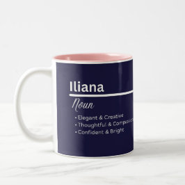 Iliana Personalized Name Coffee Mug Zweifarbige Tasse