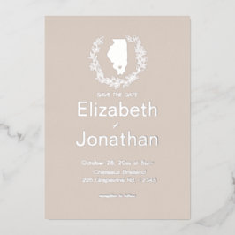 Ilinois Staat Hochzeit in Urlaubsort Folieneinladung